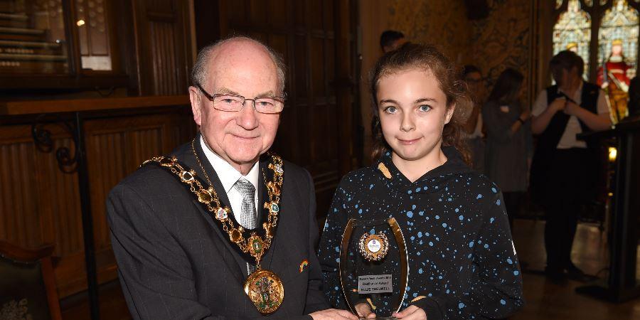 Councillor Billy Sheerin with Jade Thelwell.