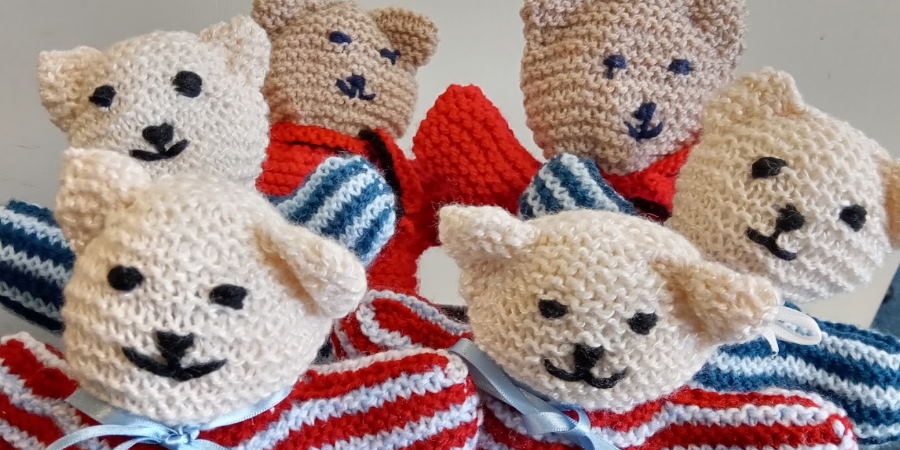 Crocheted bears,