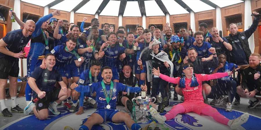 Rochdale team celebrating.