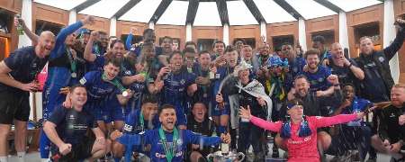 Rochdale team celebrating.