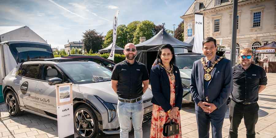 Councillor Faisal Rana, Iram Faisal with Luca and Chris.