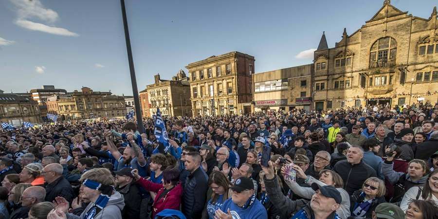 Rochdale fans in the town centre.