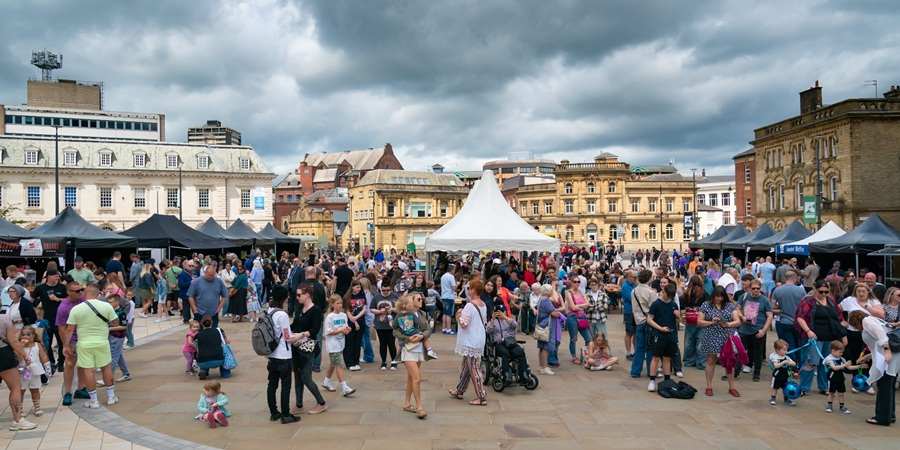 Crowds of visitors to Street Eat.
