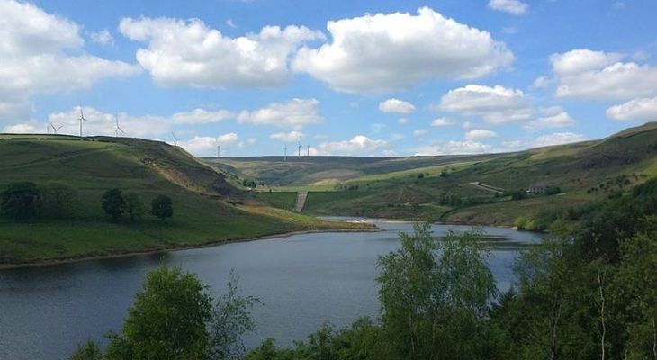 View of Greenbooth reservoir from surrounding path.