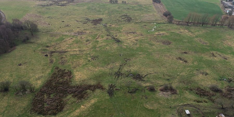 An aerial view of the site of a new solar farm to be built in Heywood.