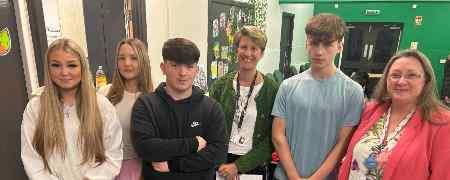 Councillor Rachel Massey with Youth Service and young people.