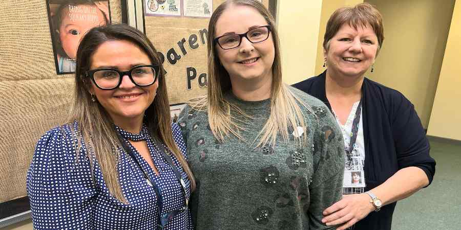 Kersty with team members.