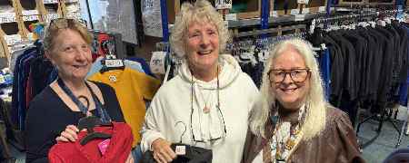 Councillor Sue Smith with library staff.