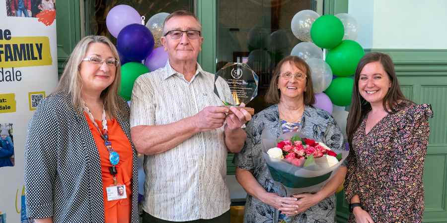 Councillor Rachel Massey, Michael, Marilyn and Rachel Cannon.