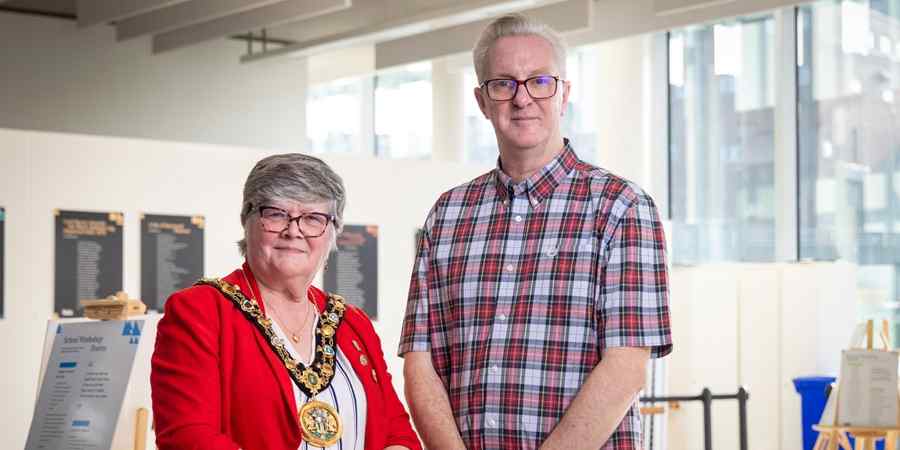 Councillor Janet Emsley and Tony Walsh.