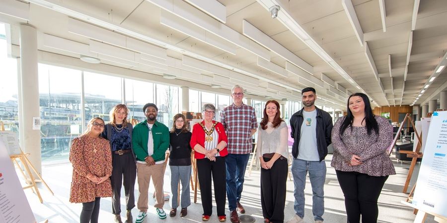 Tony with local poets and Councillor Janet Emsley.