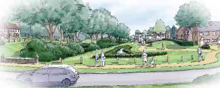 Artist illustration of new community.