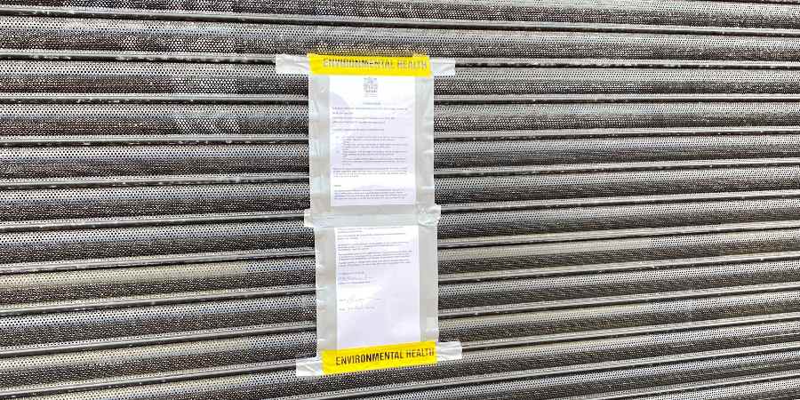 Closure notice.