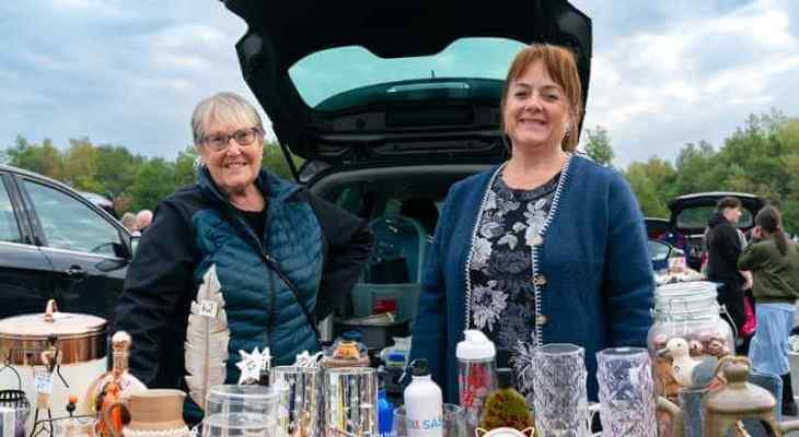 2 sellers at Bowlee Car Boot Sale.