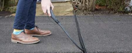 Example of cross-charging channel in pavement.