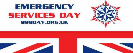 Union Flag with logo reading, Emergency Services Day.