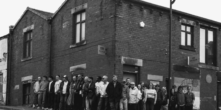 Artists stood outside Kenion Street studio.