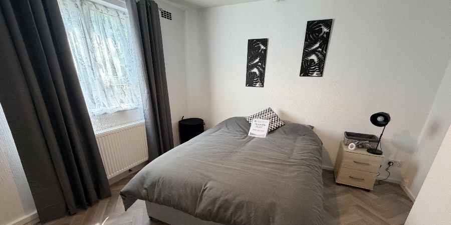 Bedroom with furniture.