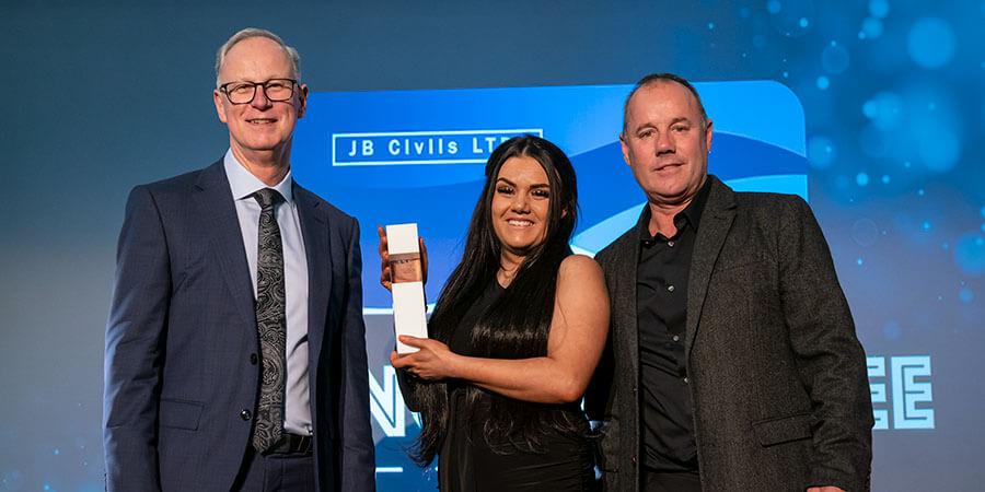 Steve Rumbelow with Bryony Waters and Jim Brandrett.