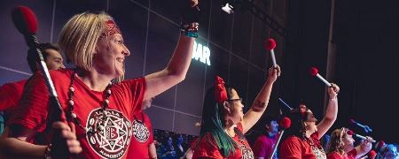Batala drummers.