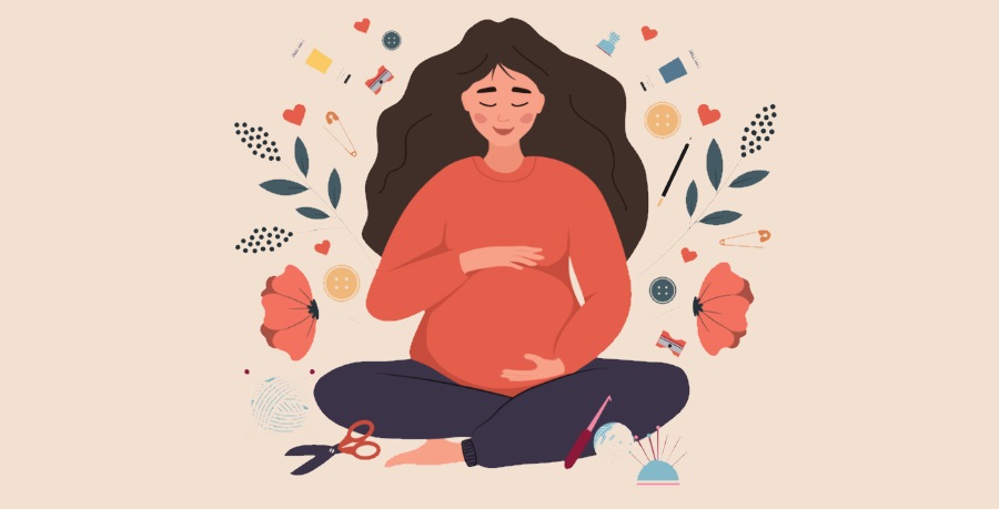 Illustration of a pregnant woman.