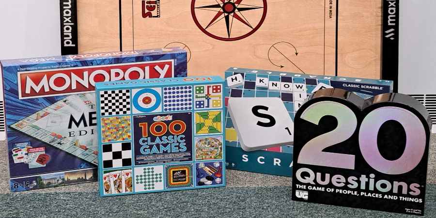 A selection of board games.