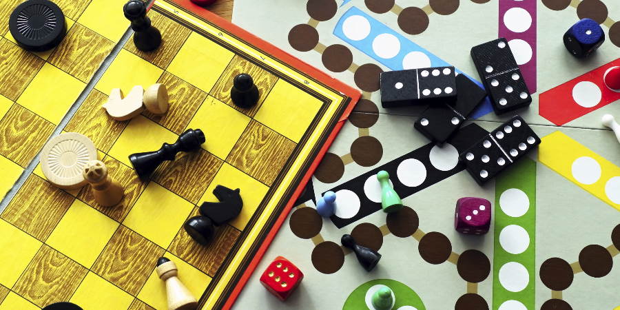 A selection of board games.
