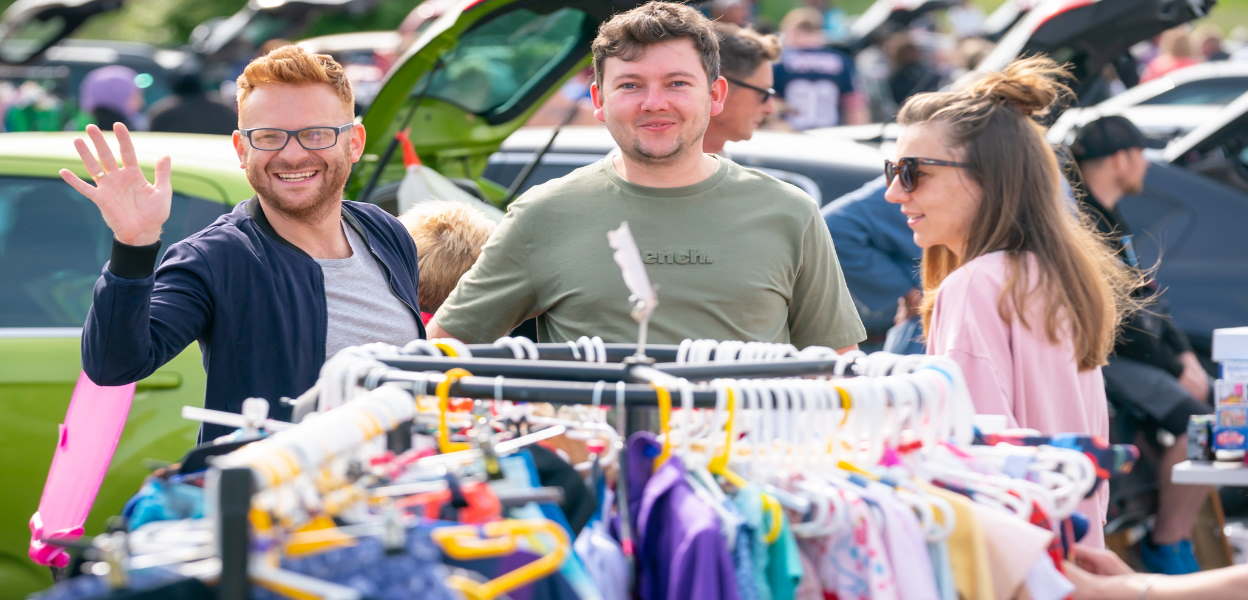 Visitors to Bowlee Car Boot Sale and Market.