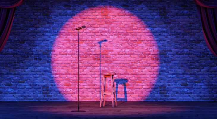 Empty stage with microphone.