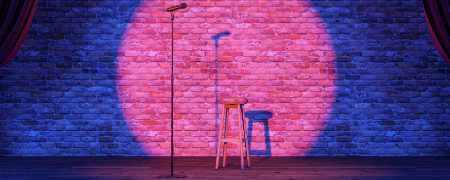 Stage with a microphone.