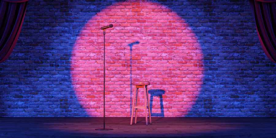 Stage with microphone.