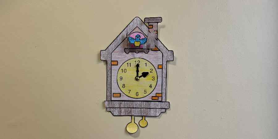 A cuckoo clock made from paper.