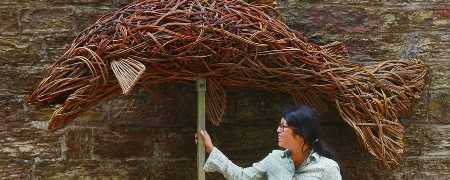 Cherry Chung with willow artwork.