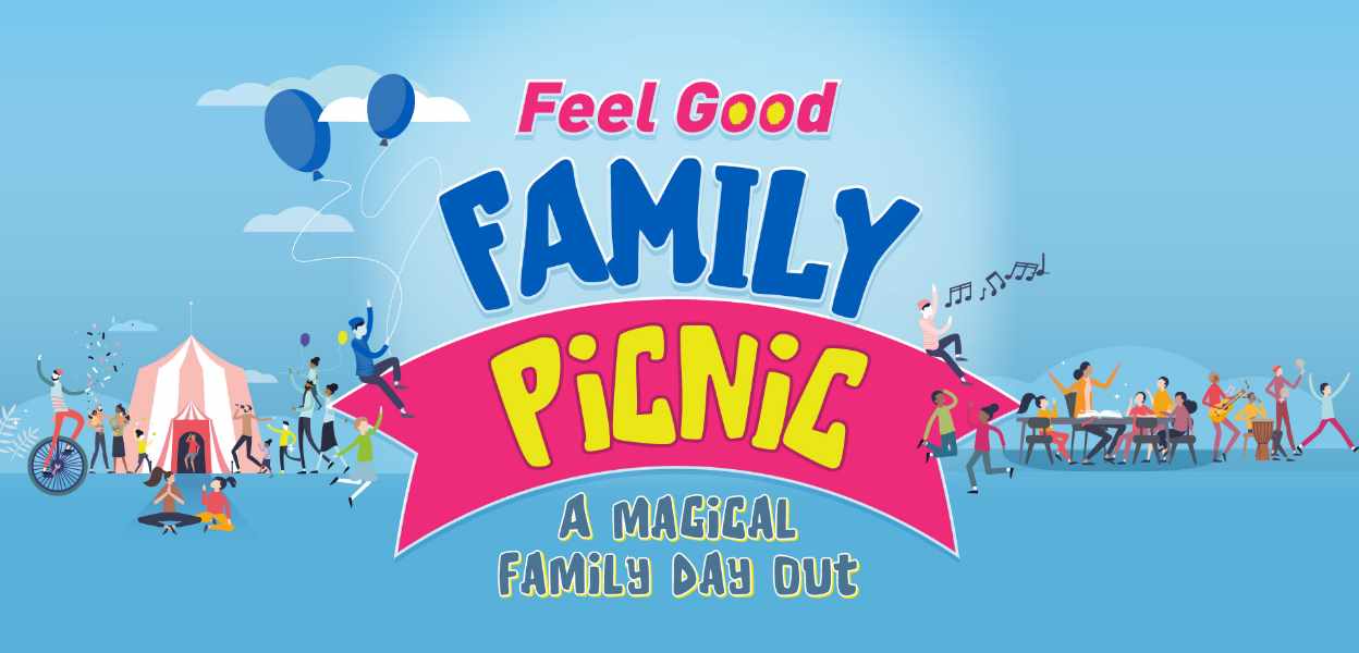 Logo for the Feel Good Family Picnic.