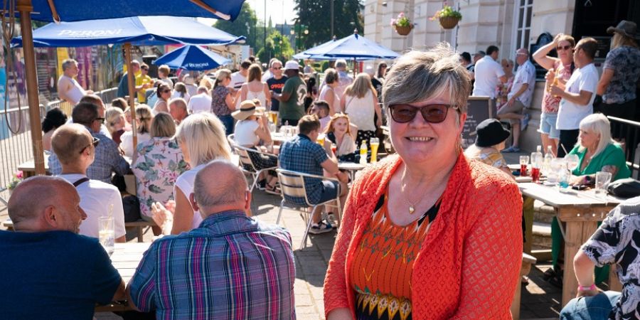 Councillor Janet Emsley at Rochdale Feel Good Festival.