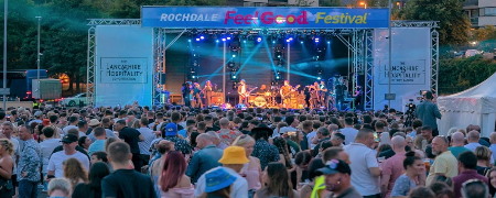 Crowds at the Feel Good Festival.