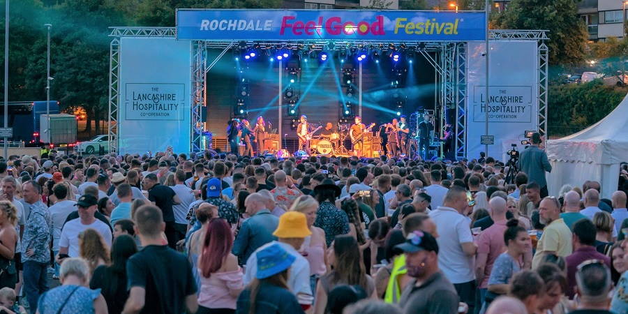 Visitors to Rochdale Feel Good Festival.