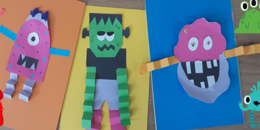 Crafted Halloween monsters.