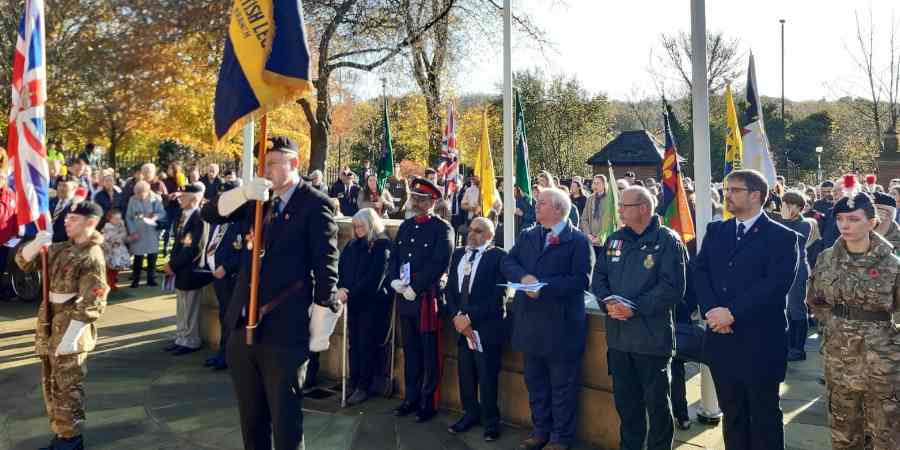 Remembrance service in Middleton Memorial Gardens.