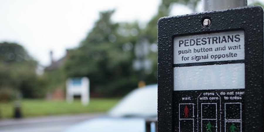 A level crossing control panel.