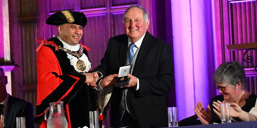 Mayor Shakil Ahmed with Councillor Mike Holly.