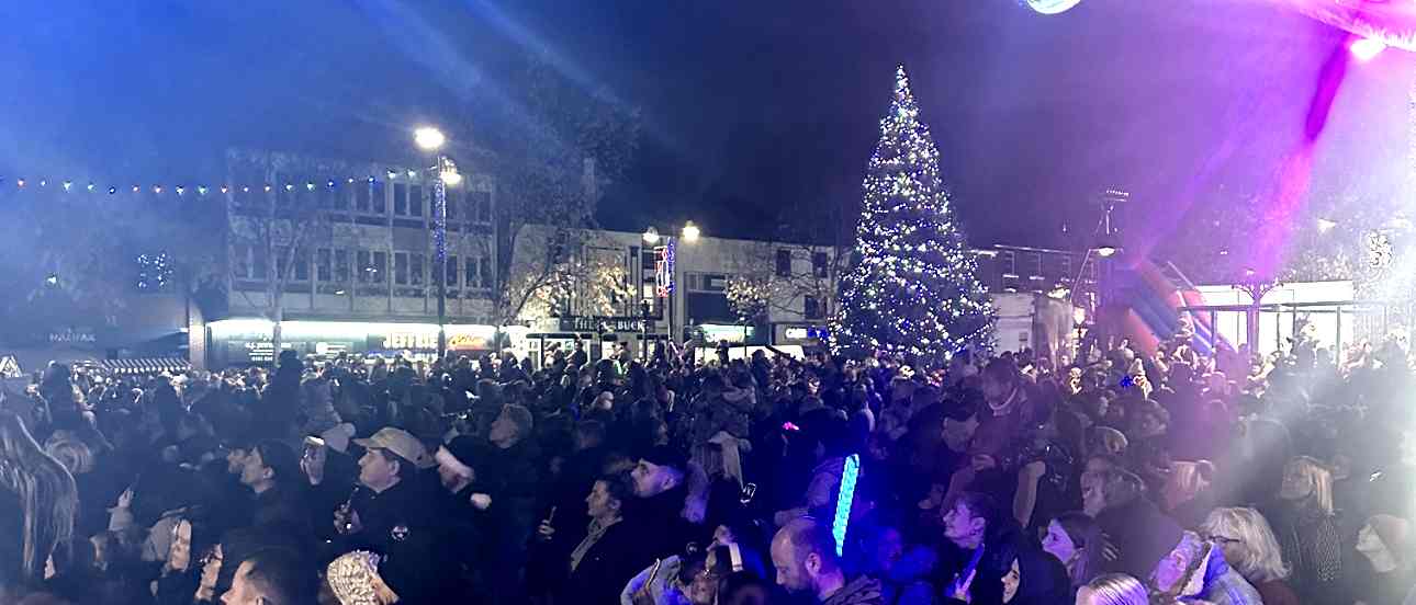 Illuminated Christmas tree in Middleton.