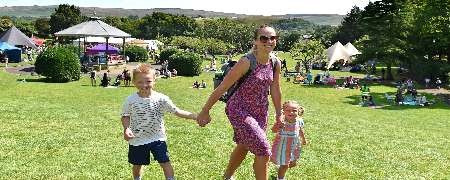 Parent with children.