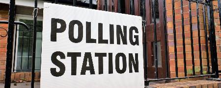 A polling station.