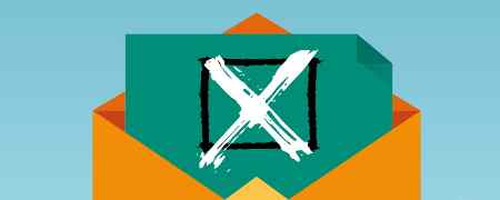 Illustration of an envelope holding a ballot paper marked with an X.