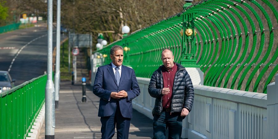 Councillor Shah Wazir on Queens Park Bridge.