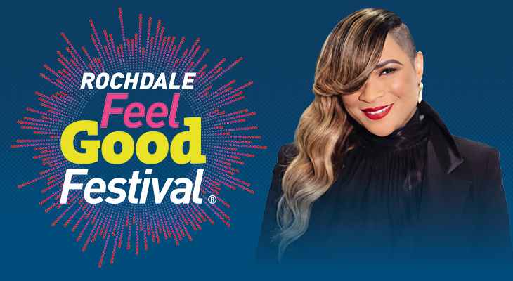 Feel Good Festival logo and Gabrielle.