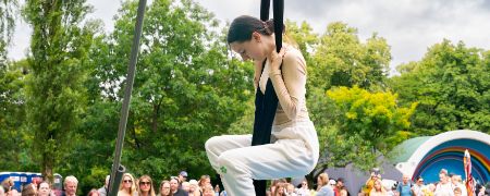 Circus performer in Heywood.