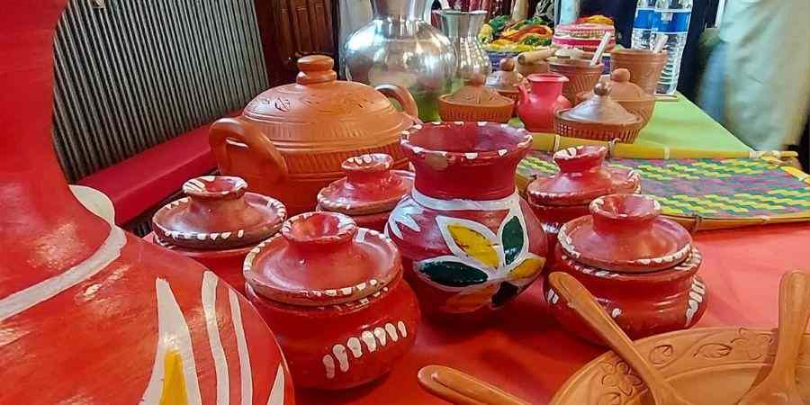 Collection of Asian cooking pots.