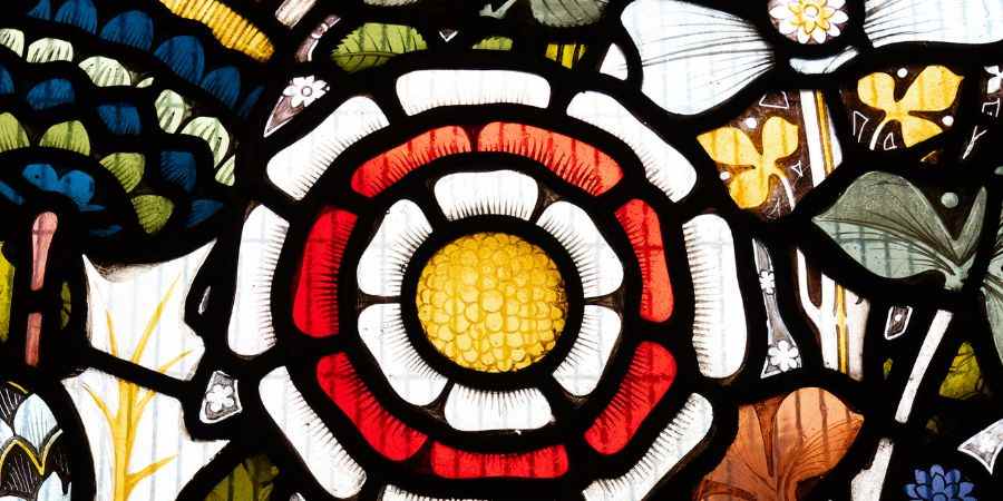 A rose in stained glass.